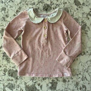 Sweet Honey pink polka dot top sz 5